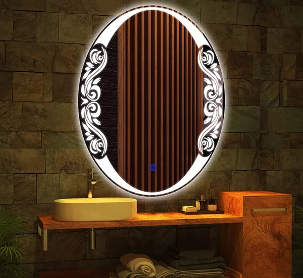 miroirs de salle de bain à led gravés sur mesure