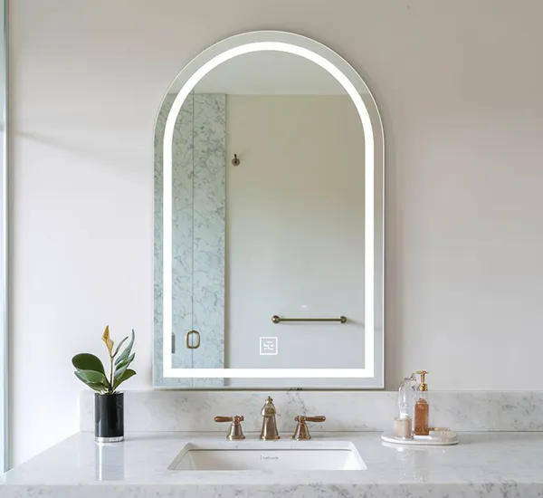 oem miroirs led arqués pour salle de bain