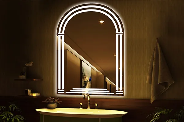 miroirs en arc de cercle avec éclairage
