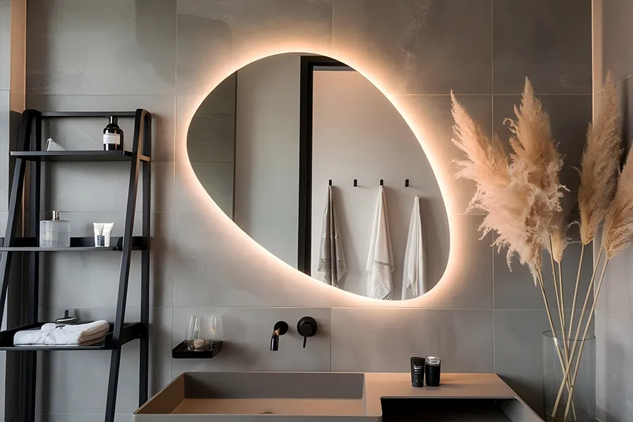 Miroirs de salle de bain rétro-éclairés pour hôtels