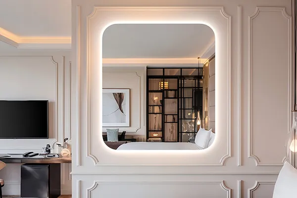 Miroirs rétro-éclairés pour chambre d'hôtel