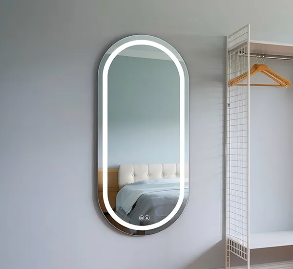 personnaliser les miroirs de forme capsule avec led