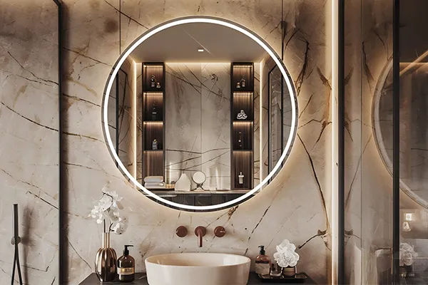 hôtel miroirs ronds avec led