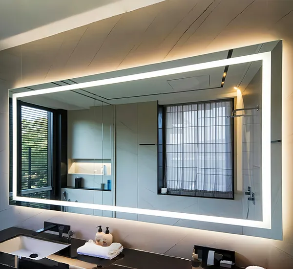 grands miroirs rectangulaires à leds