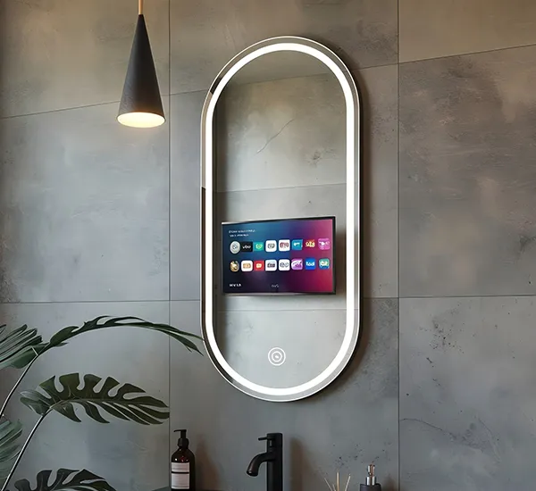 miroirs ovales led tv