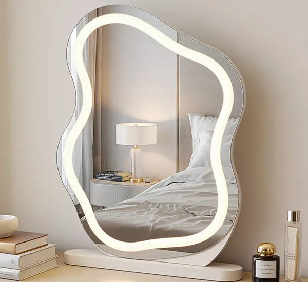 miroir de courtoisie à lumière led ondulée