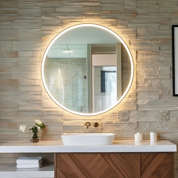 individuelle runde badezimmerspiegel mit led-beleuchtung