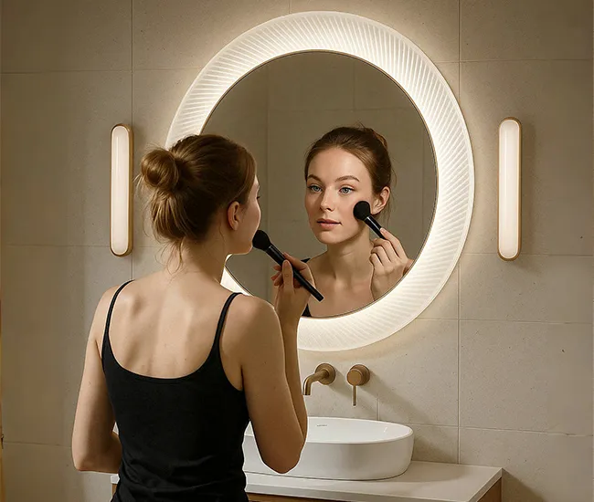 miroirs lumineux à led pour salle de bain d'accueil