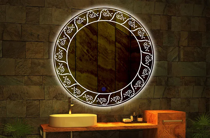 miroirs de salle de bain ronds et lumineux oem
