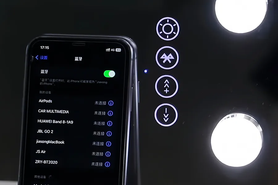 conexión bluetooth para espejos de cortesía hollywood