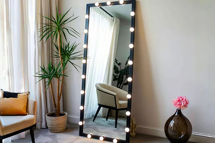 hollywood led spiegel stehend