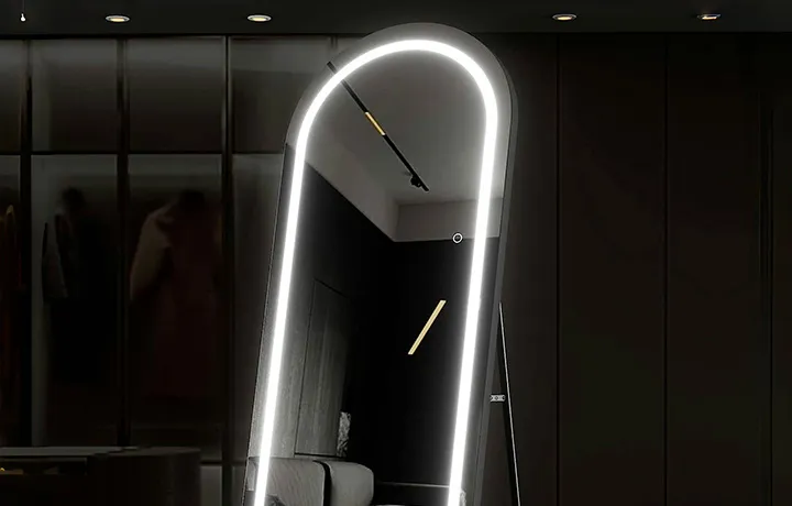 regular full length mirror with built in led lighting