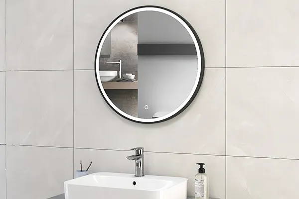 espelho redondo com moldura de led