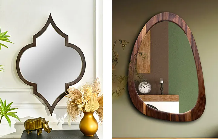 artistic geometric frame mirrors