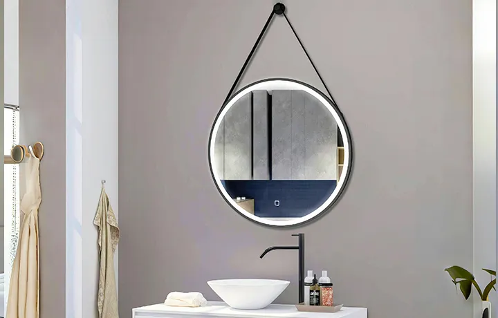 belt hanging led light frame mirror