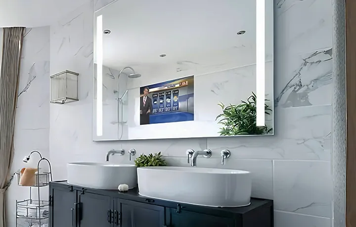 espelho elétrico espelho de tv para banheiro