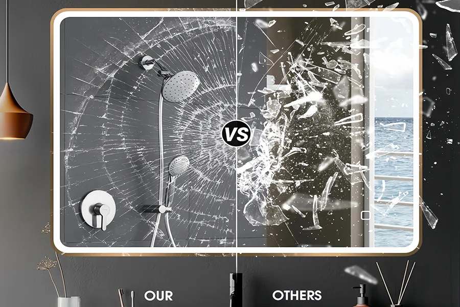 espelho com moldura hd à prova de explosão