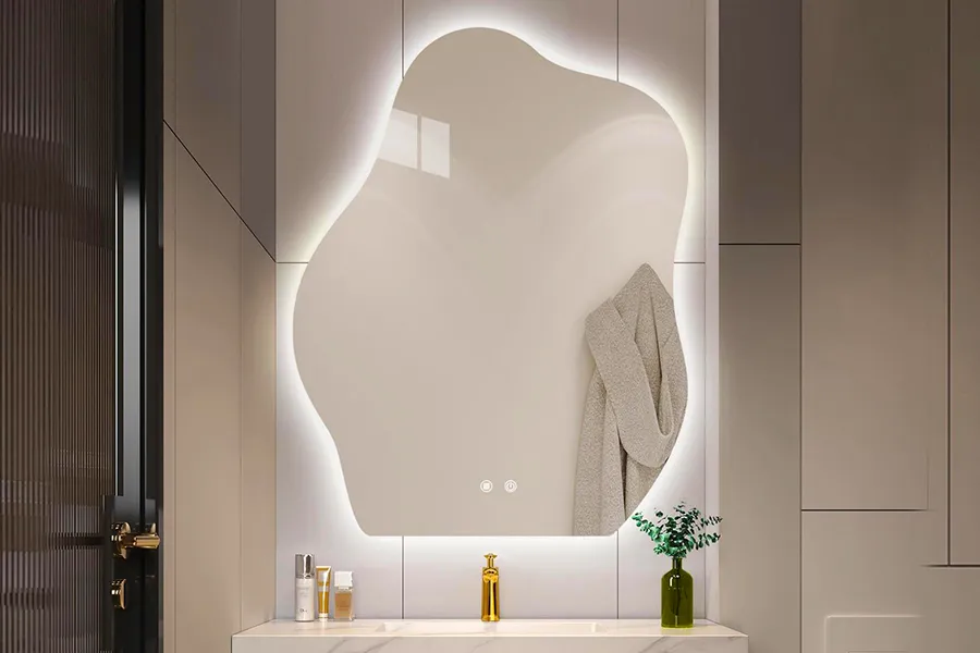 Espelho retroiluminado antiembaçante para banheiro