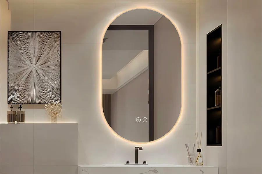 espejo de baño retroiluminado sin marco