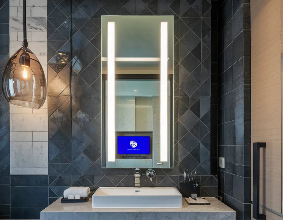 baño smart tv espejo rectángulo vertical