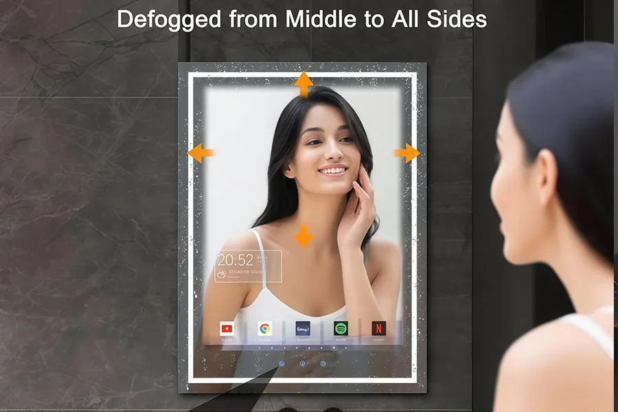 desempañador e impermeable para espejo tv