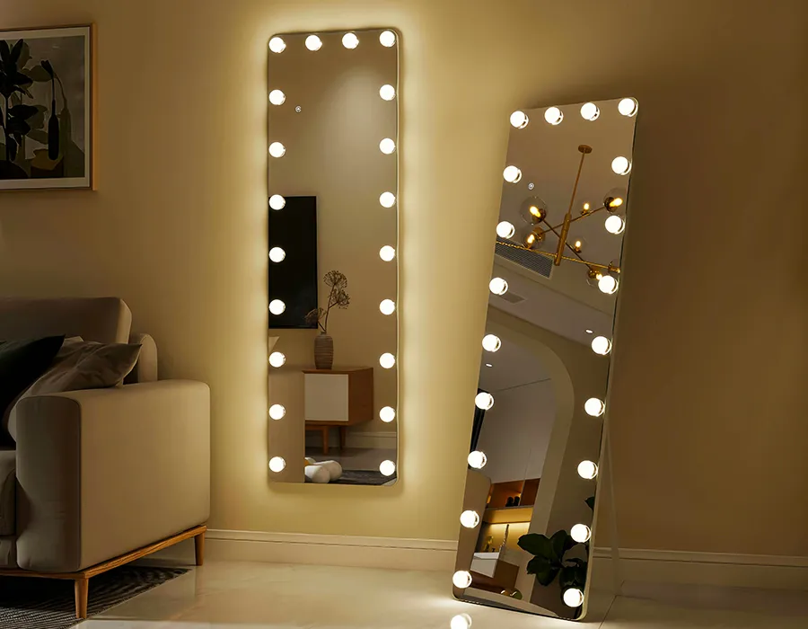 espejo hollywood de cuerpo entero con bombillas