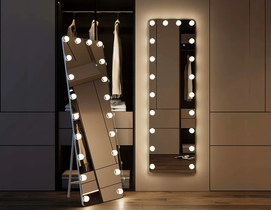 full length hollywood mirror with lights