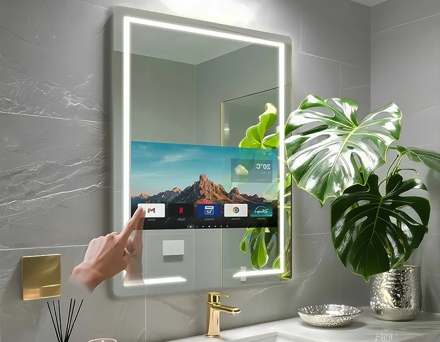 tv led espejo de baño con función antiniebla