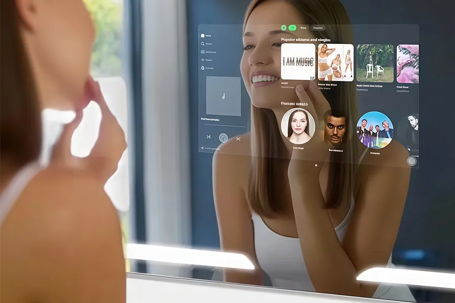 espejo con tecnología de cristal tv oculto
