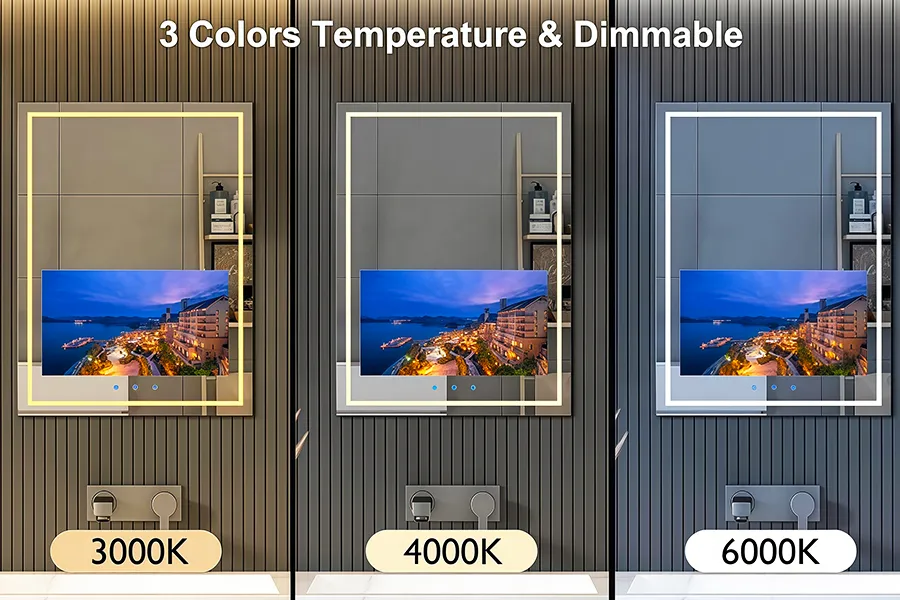 espejo tv con iluminación led regulable