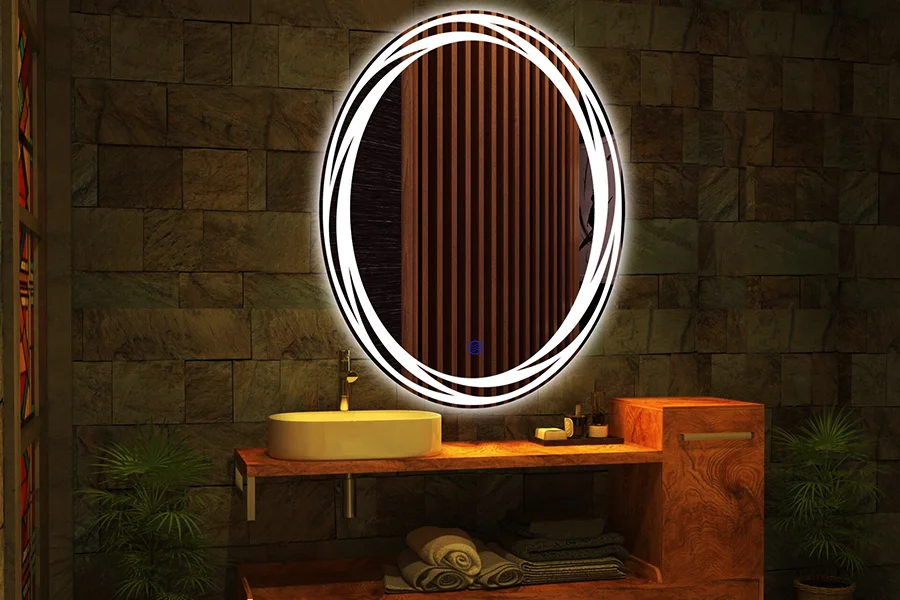 china oval led lighted mirror