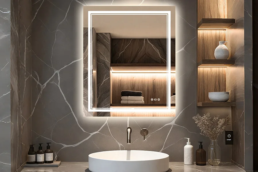 china touch sensor led bathroom mirror