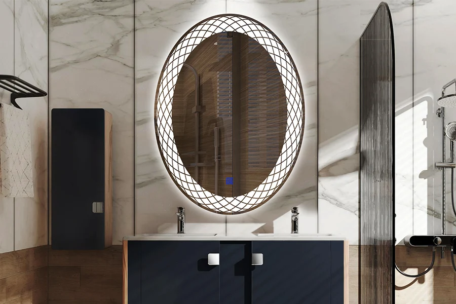 Miroir ovale à led pour salle de bain fournisseur