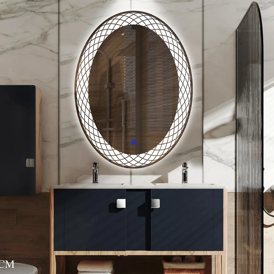 miroir led ovale pour salle de bain