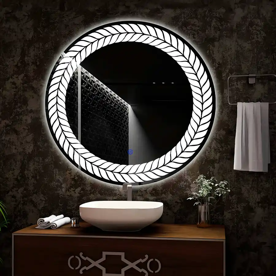 espelho redondo para banheiro com luz no atacado