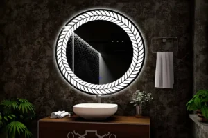 mayorista espejo de baño redondo con luces