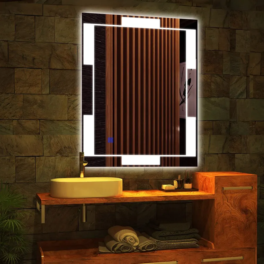 grossiste miroir de salle de bain rectangle mural vertival