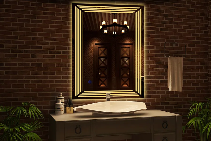 espelho de led retangular para banheiro no atacado