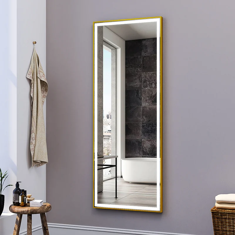 cornice specchio a luce led a figura intera