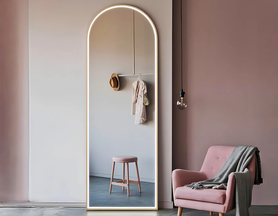full length arch light mirror