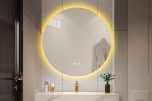 espejo de baño redondo retroiluminado