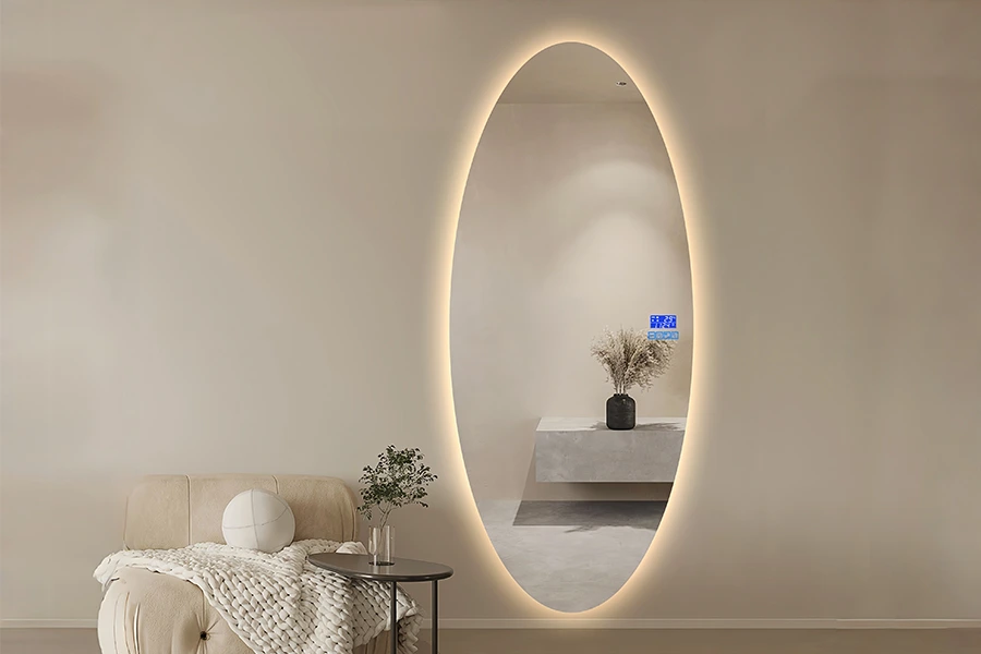 oval best led full length mirror