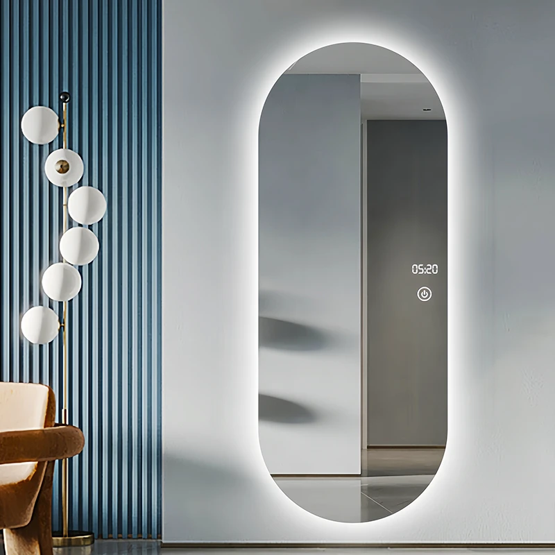 oval room led floor mirror