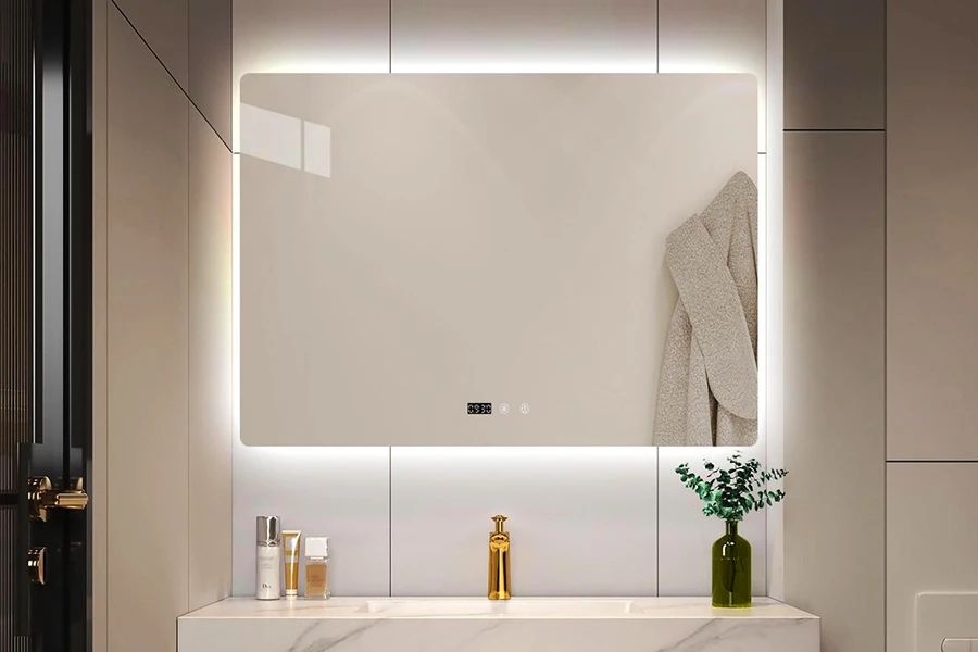 Fábrica de espelhos retangulares retroiluminados para banheiro