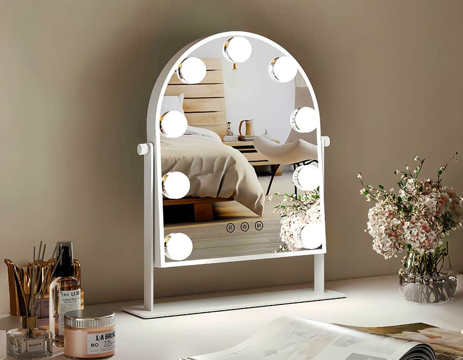 petit miroir de maquillage hollywood de table