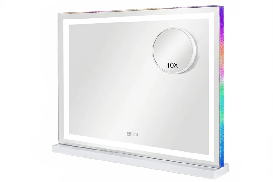 10x magnification rectangular led vanity mirror