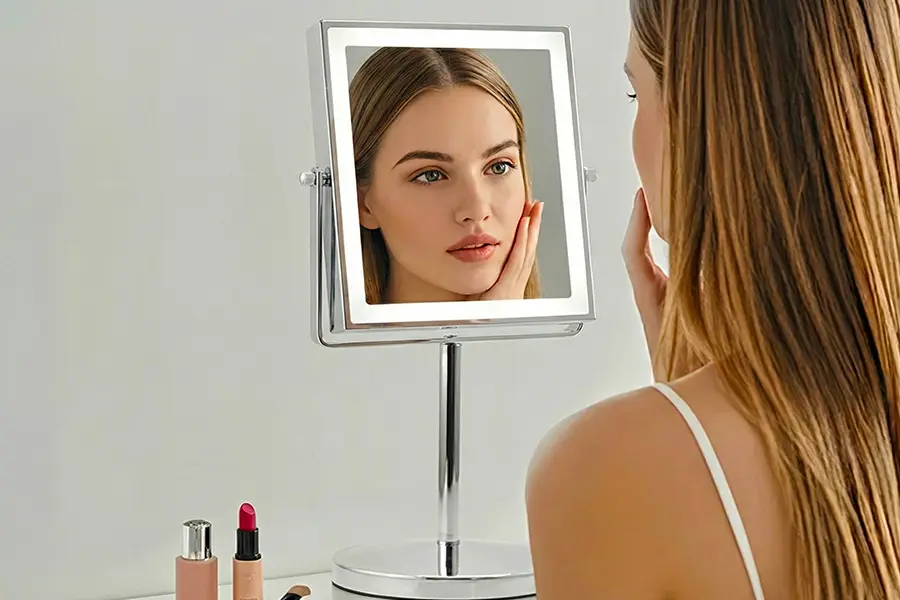 360 adjustable stand 8 inch lighted makeup mirror