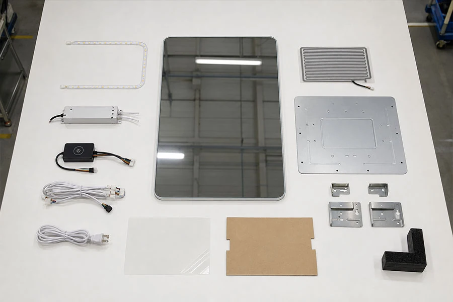 private label led mirror bom components